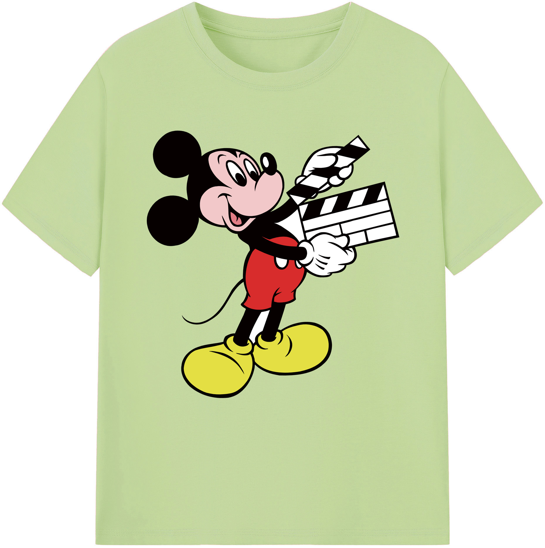 （画像用） ミッキーマウス Mickey Mouse 綿100％半袖Tシャツ（フロントプリント）